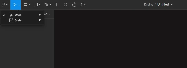 Move tool и Scale tool в Figma